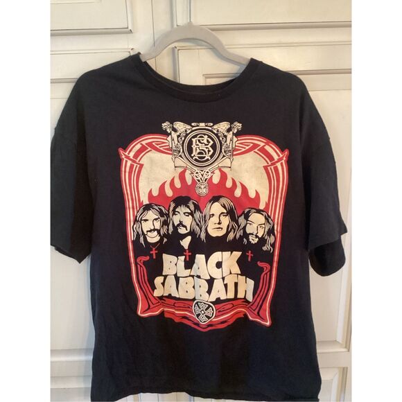 Band Tees X Black Sabbath Red Flames T Shirt Sz L US Tour 1978 - Picture 1 of 4